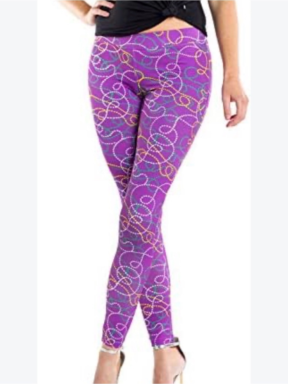 Tipsy Elves Women's "Bead Boss" Mardi Gras Leggings.